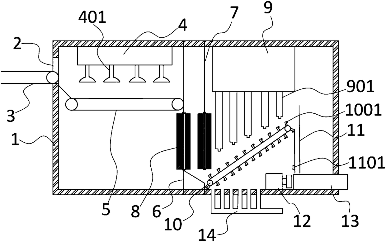 Bearing washing and discharging integrated machine