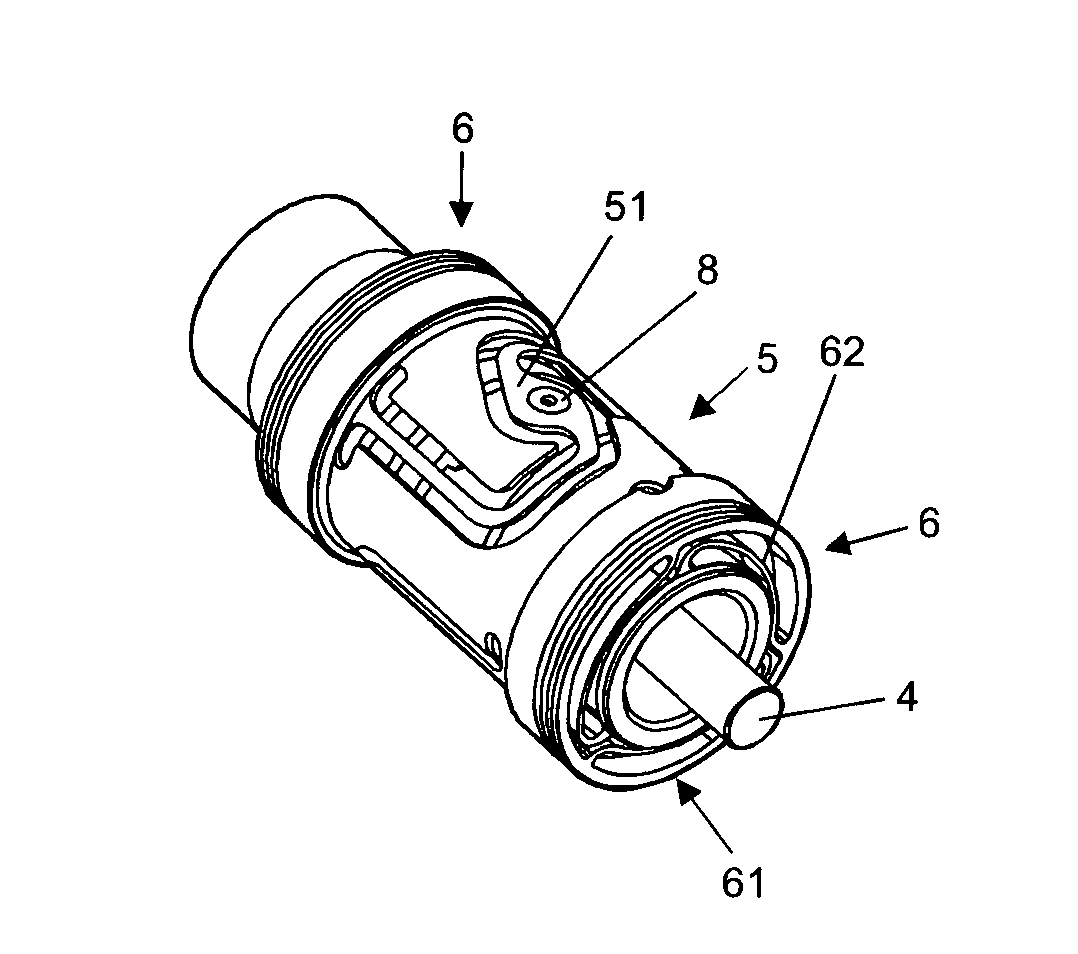 Arrangement of components of a linear compressor