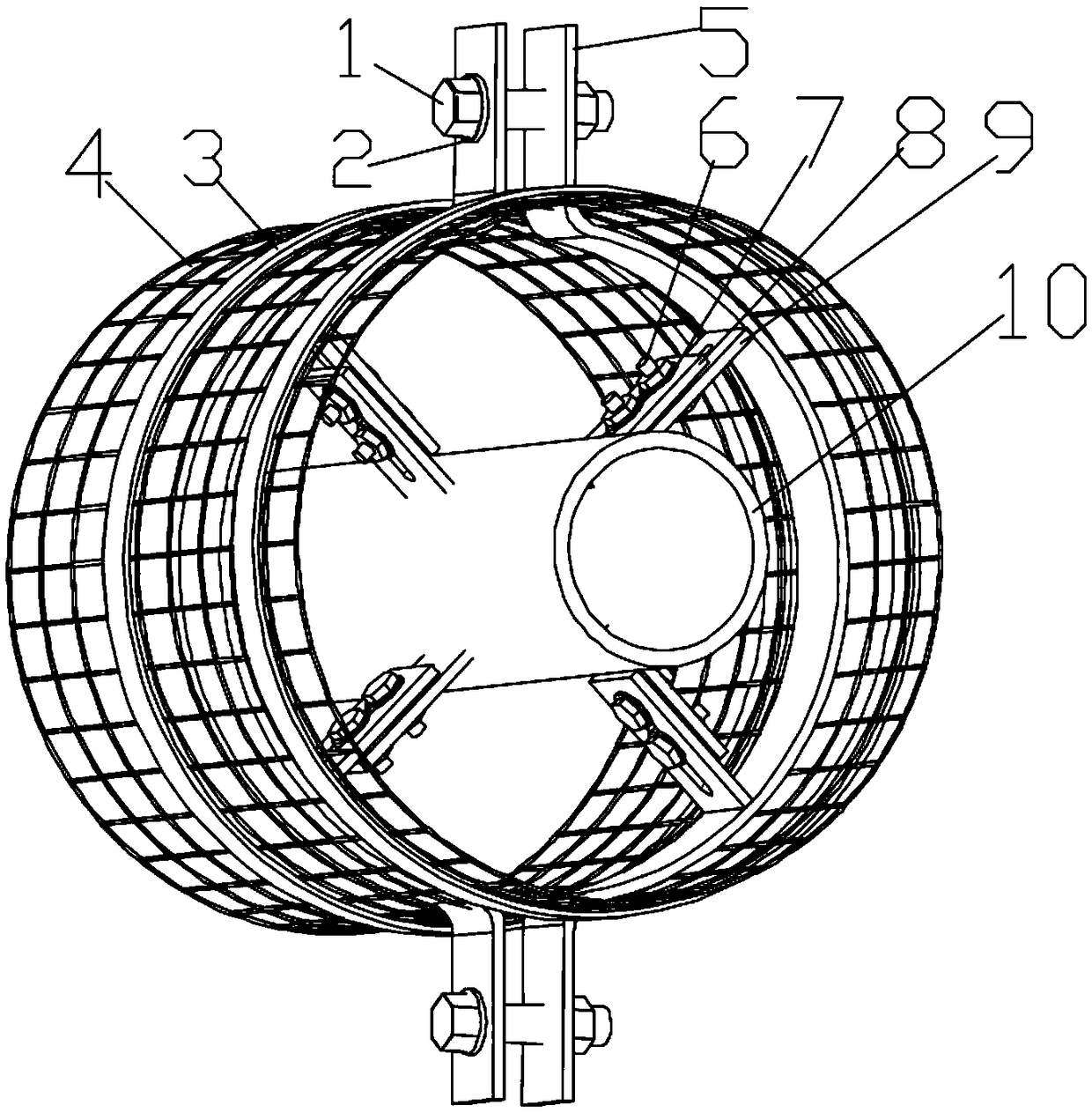 Pipe person protection adjusting type supporting and fixing device