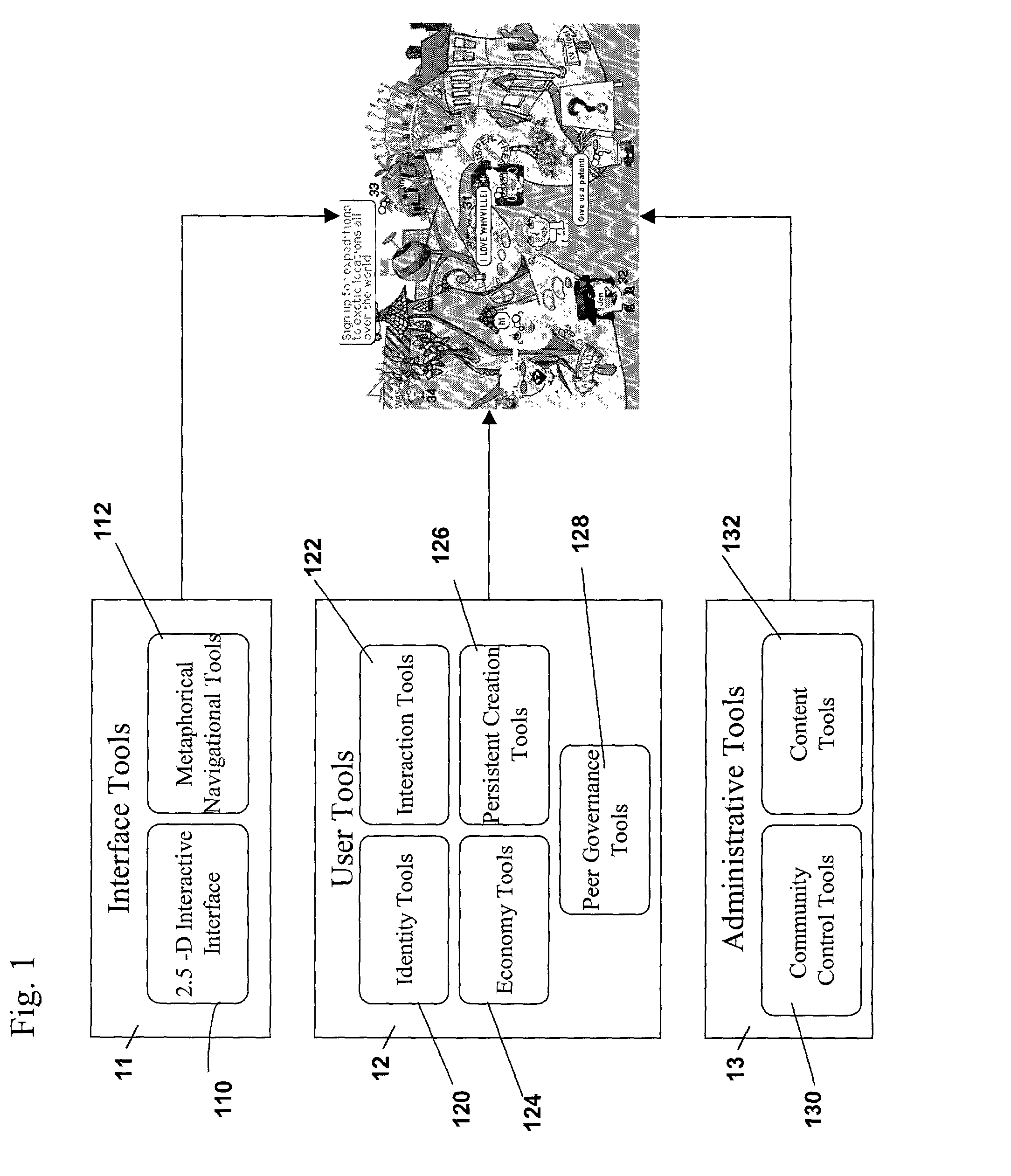 Graphical interactive interface for immersive online communities