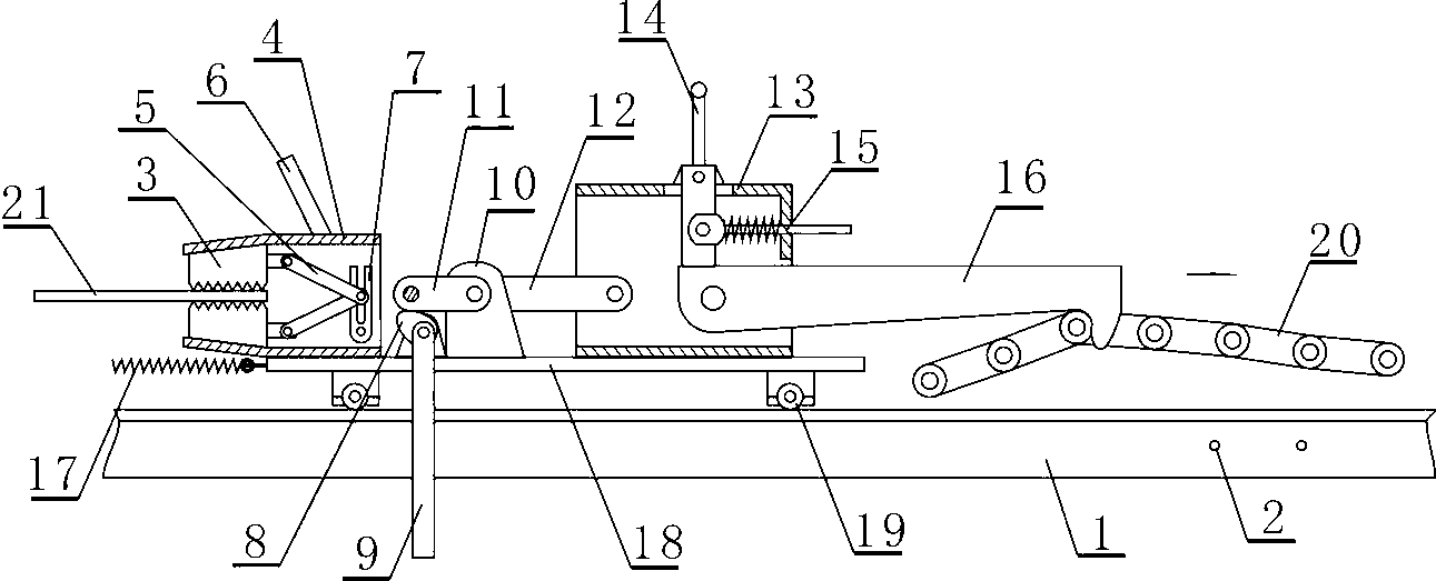 Metal cold-drawing device with automatic unhooking function