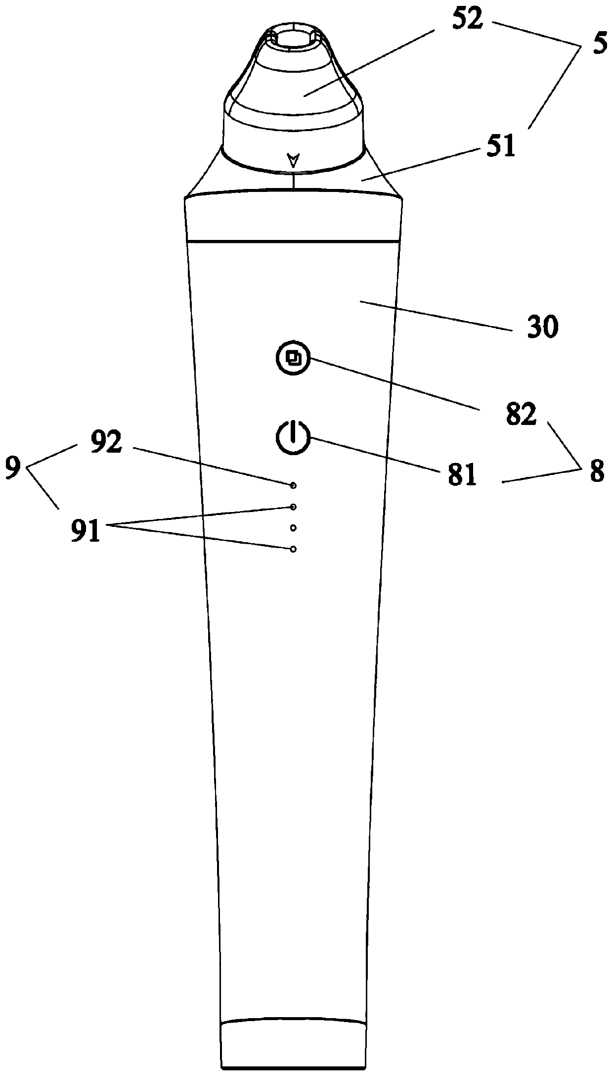 Visible beauty instrument supporting skin blackhead analyzing function and control method thereof