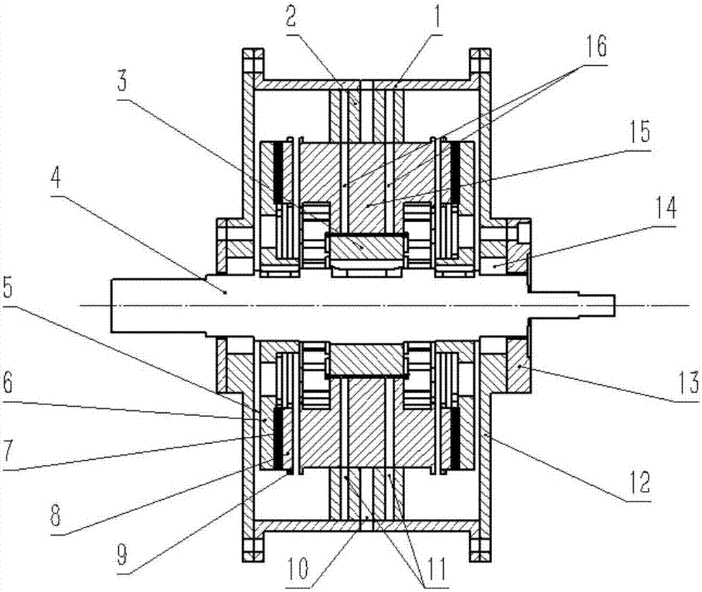 Cage type rotor shaft radial mixed magnetic flux multi-disc type permanent magnet motor