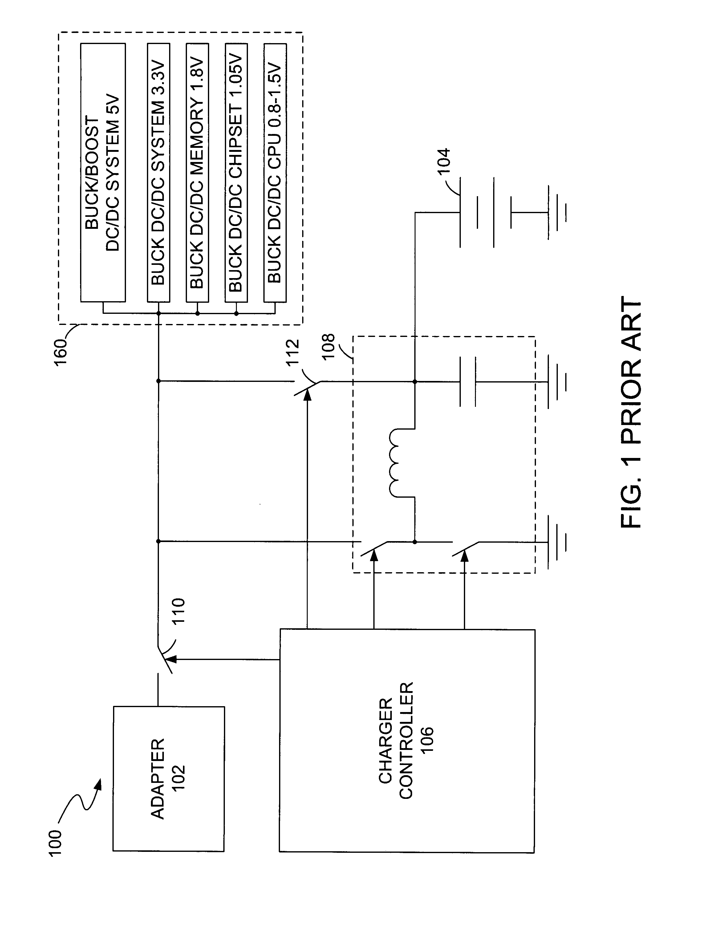 Power management system with charger/boost controller