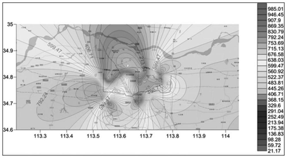 Method for generating contour map in real time based on monitoring data