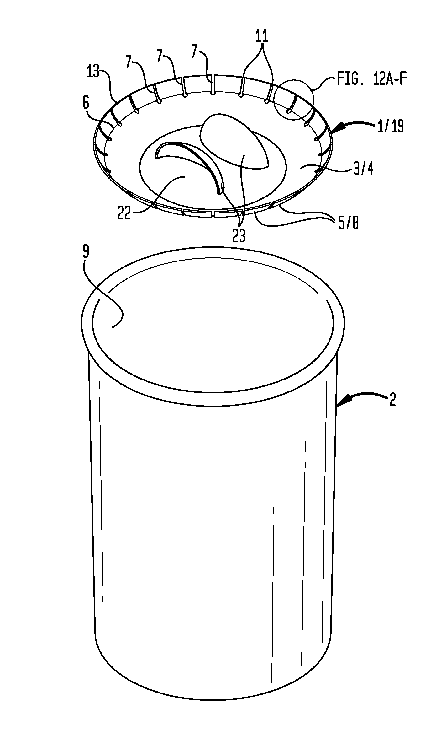 Fluid flow control device for a container