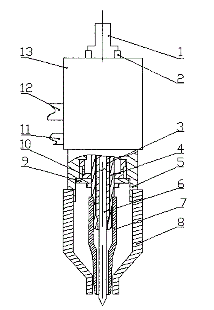 Welding gun for coupling active TIG welding of gas weld pool