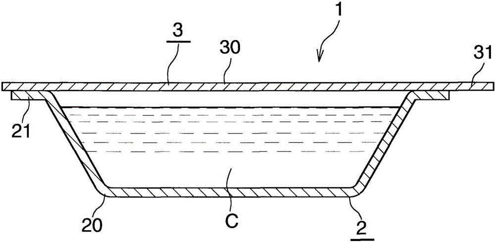 Container and packaging body