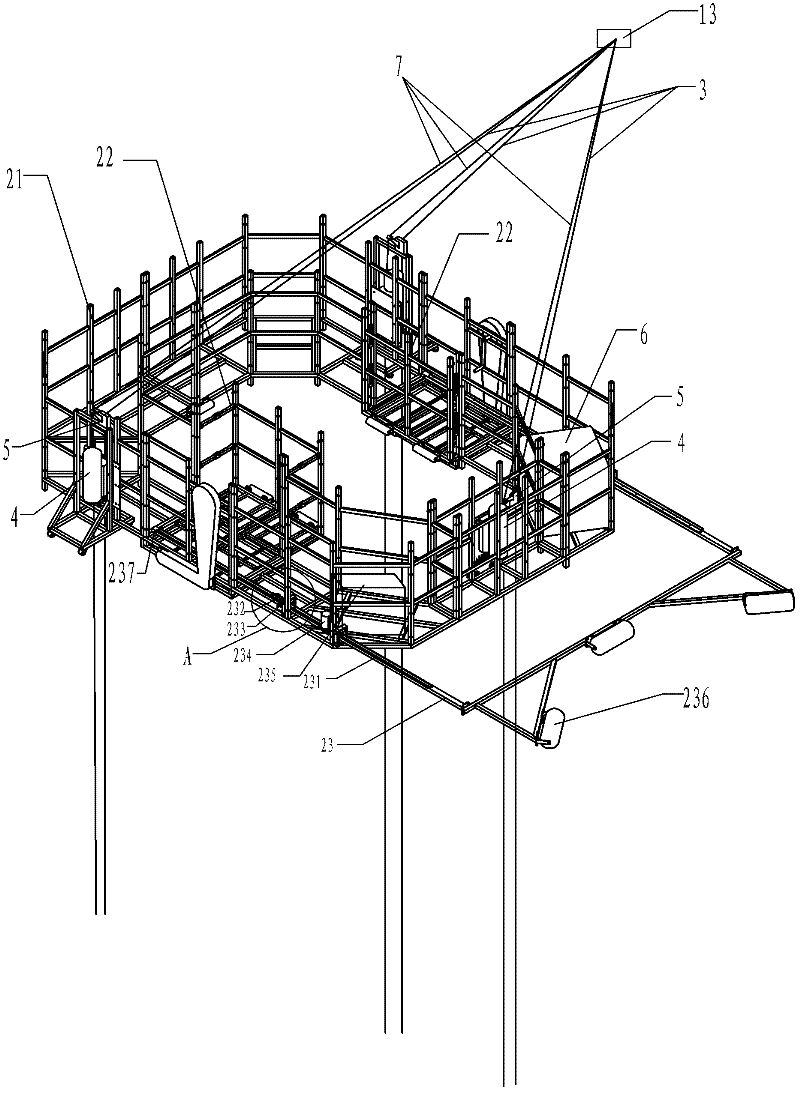 Overhauling platform for wind turbine blade