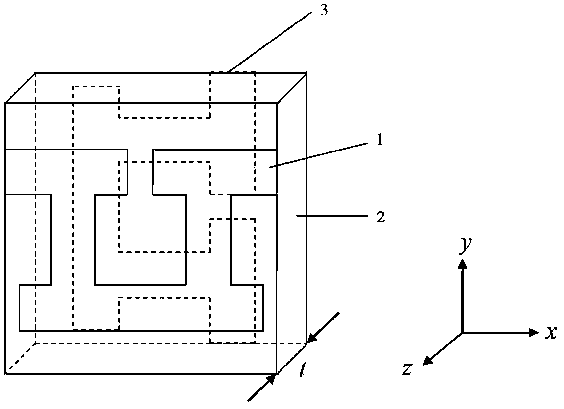 Transmission optical device based on artificial electromagnetic material