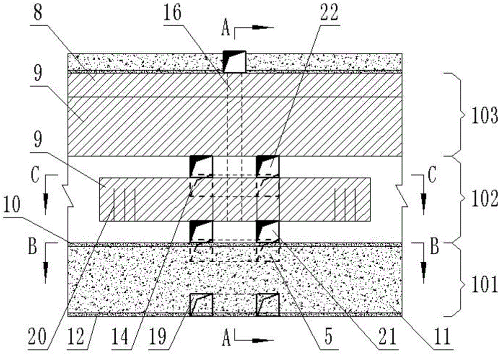 A trackless mining method for gently inclined ore veins using the out-of-vein chute ore extraction system as a ramp