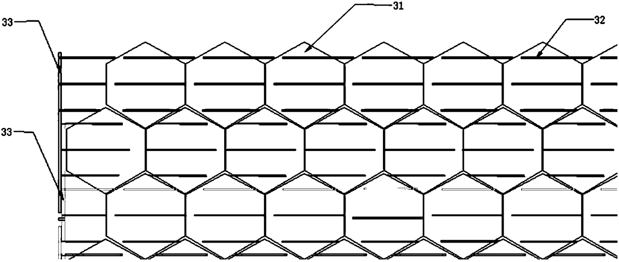 Hexagonal battery piece assembly