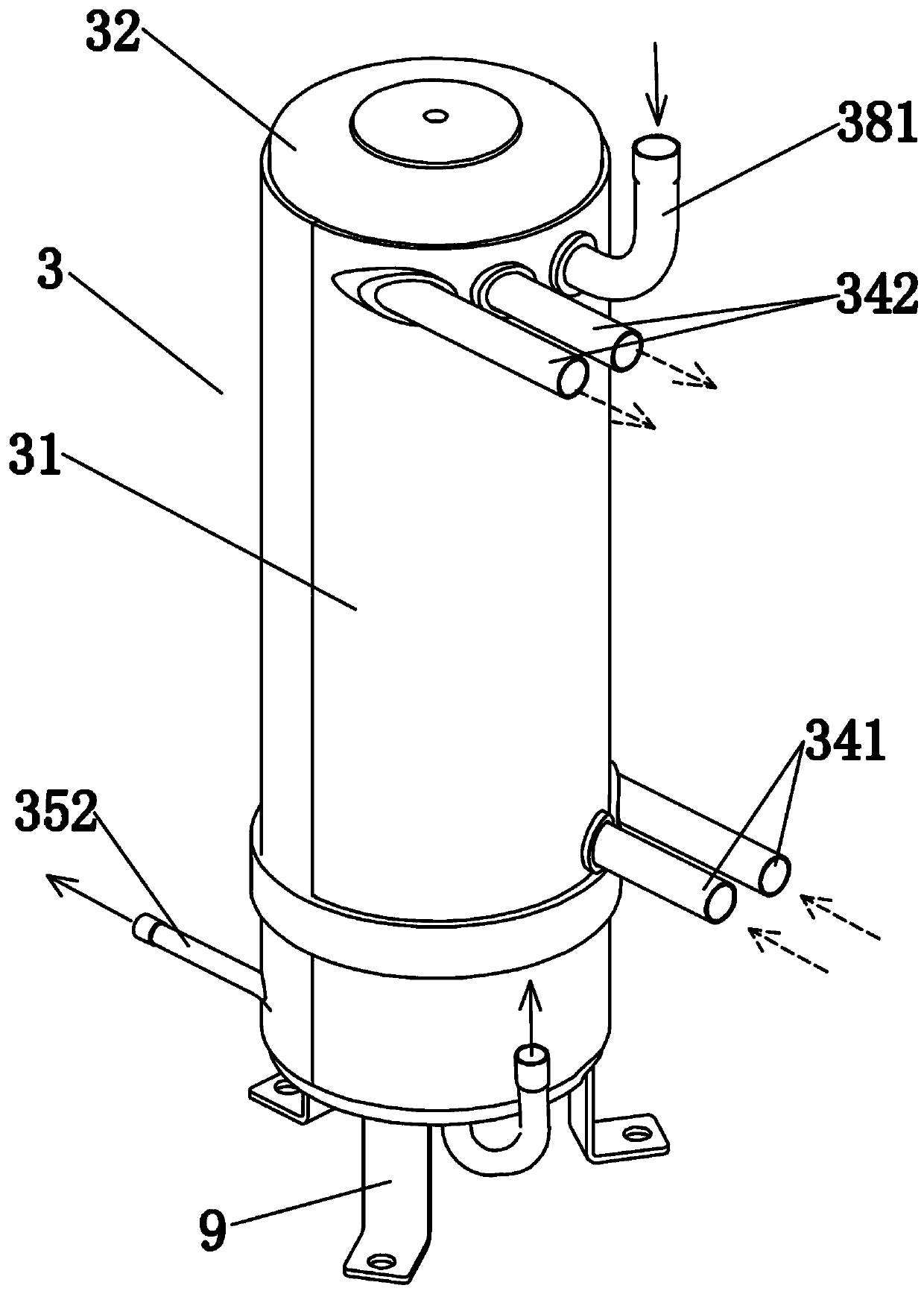 a secondary heat exchanger