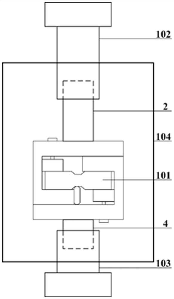 Device and method for testing pure shear creep property of energetic material