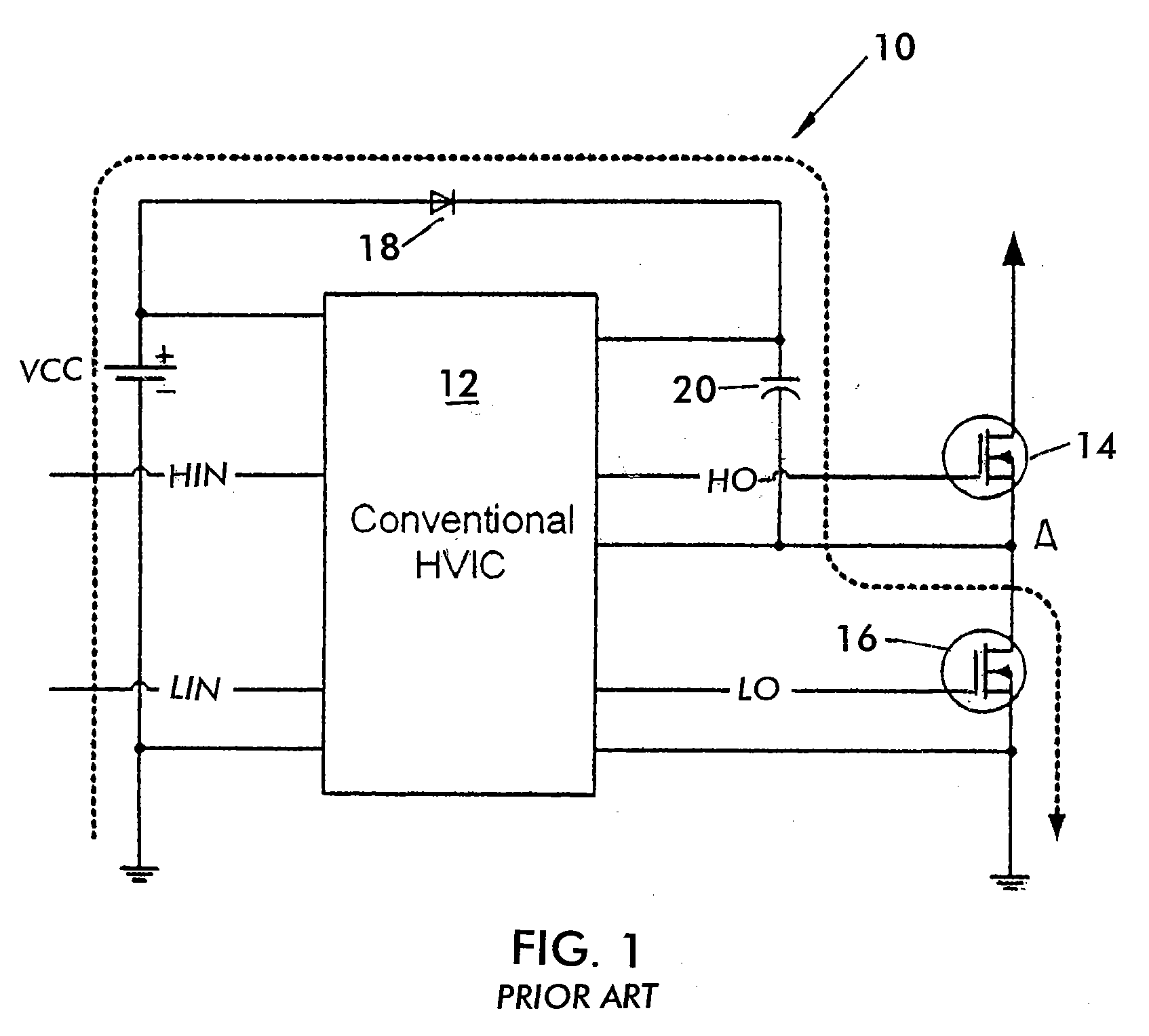 High voltage gate driver IC (HVIC) with internal charge pumping voltage source