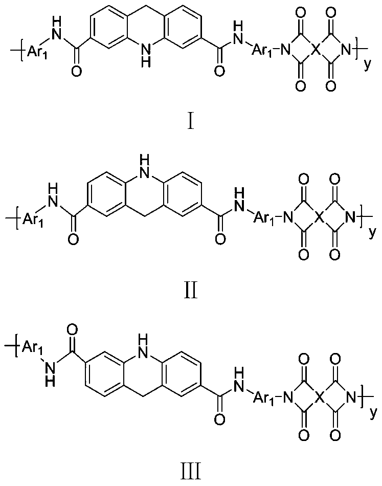 High-barrier polyimide containing 9,10-dihydroacridine structure, and preparation method and application thereof