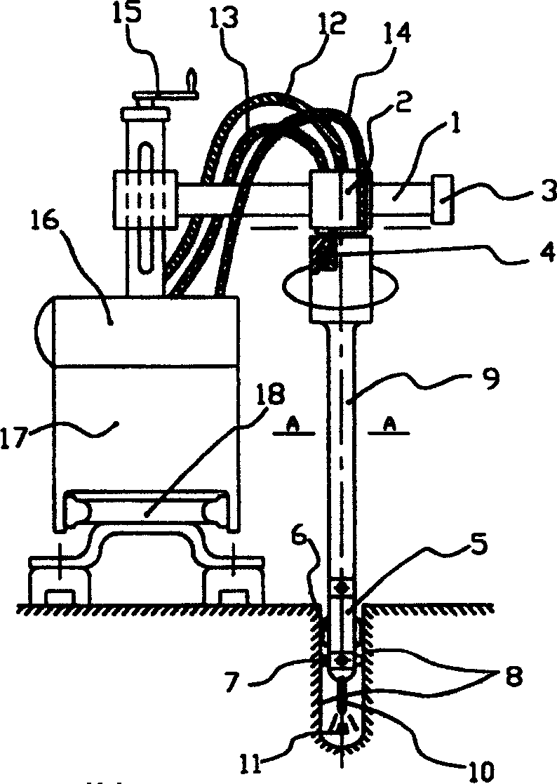 Automatic device in transverse direction for tracking welding line by floatation force of welding-torch