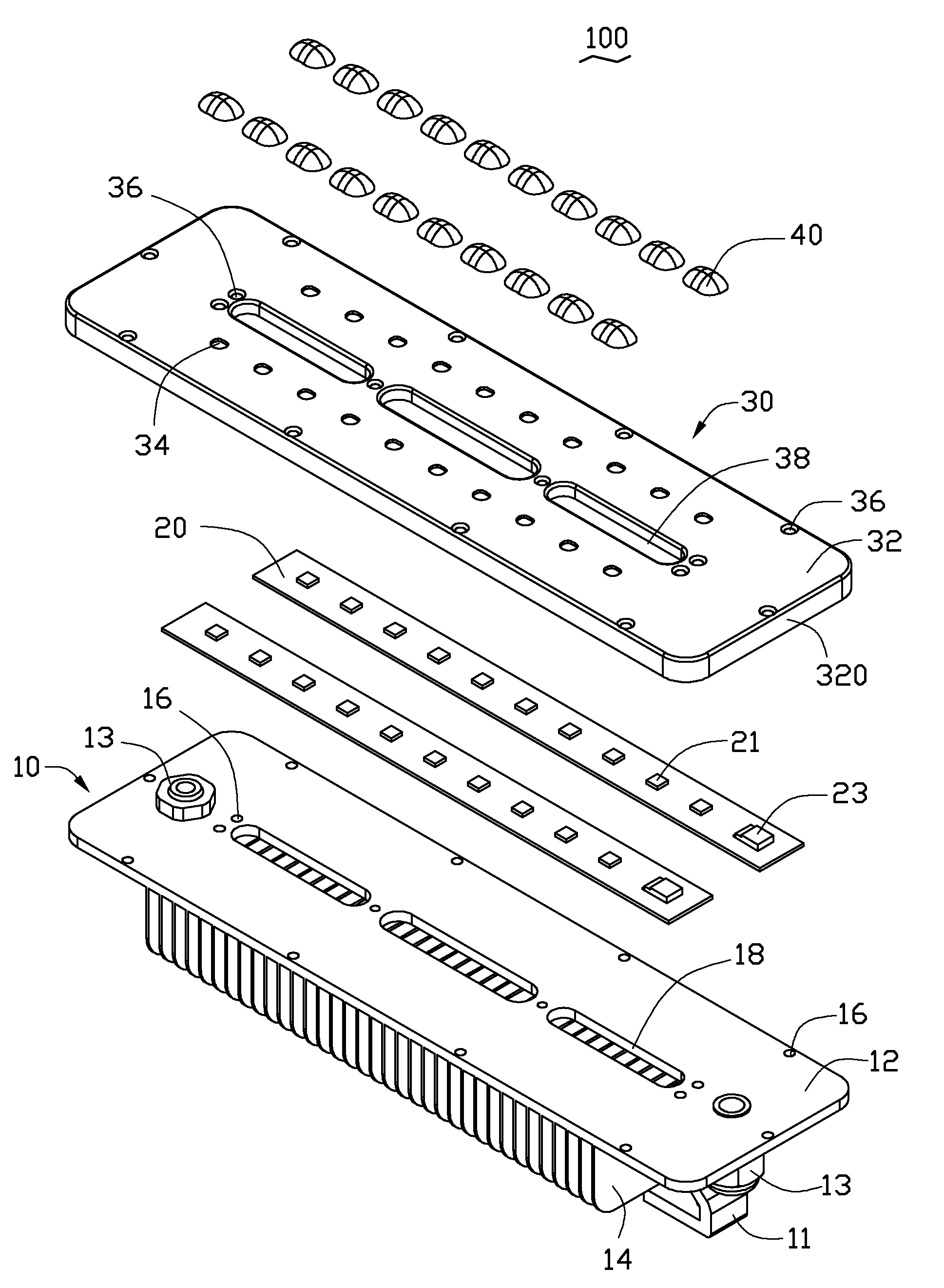 LED lamp with vertical airflow channel