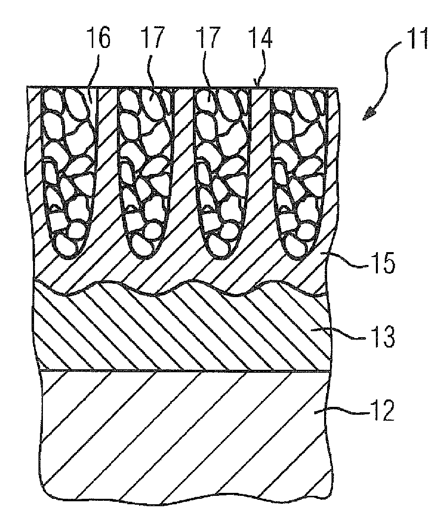 Component for the sliding support of another component, and process for producing it