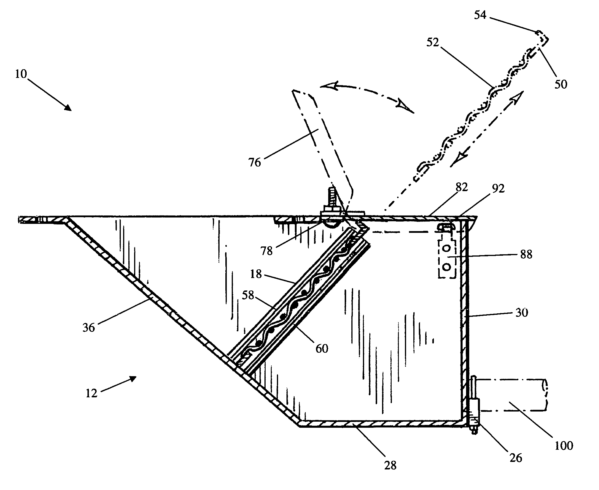 Filtering flow box for mounting to a silo