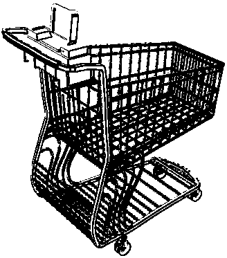 Self-service cash registering shopping cart