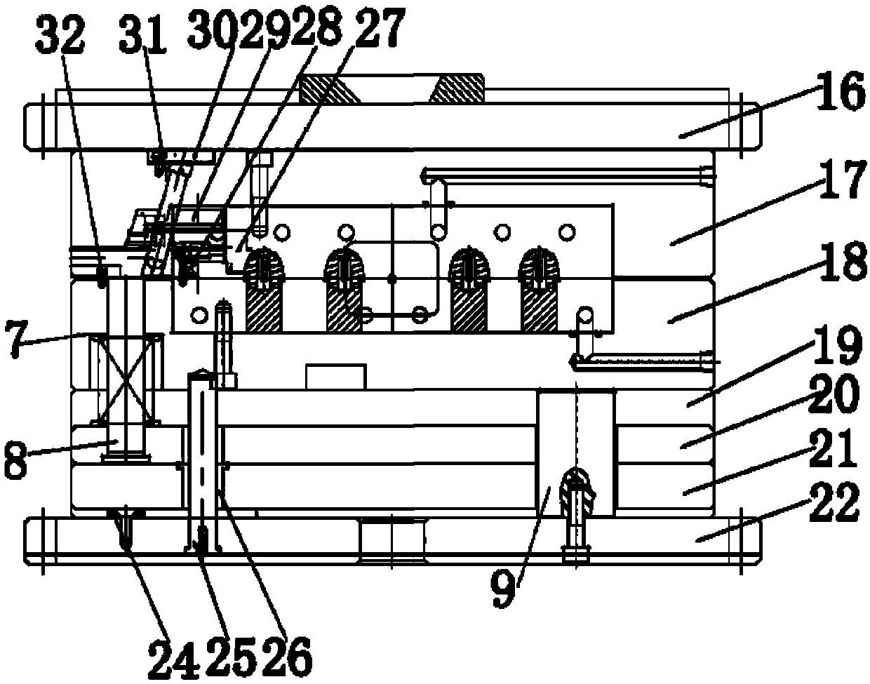 Long-strip-shaped injection molded part