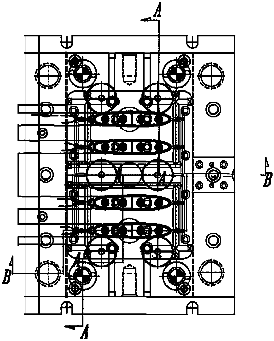 Long-strip-shaped injection molded part