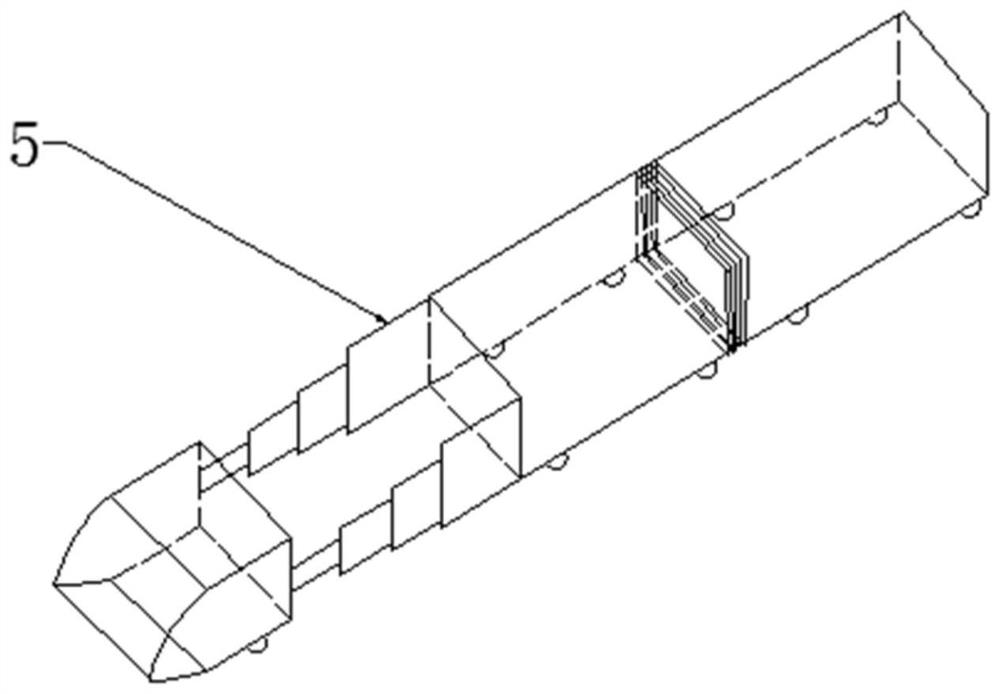 A multi-stage active extension train anti-collision buffer structure