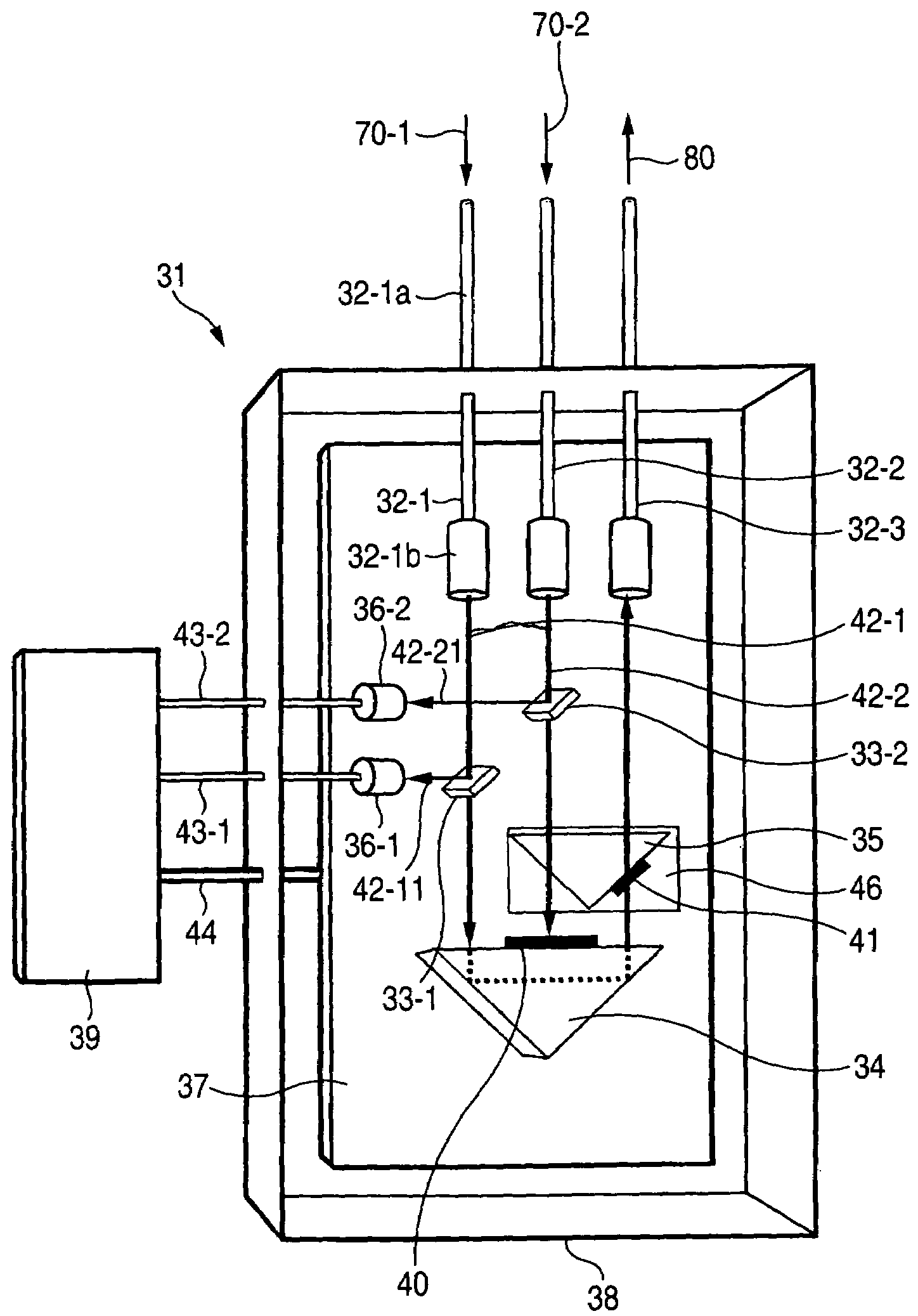 Optical path switching device