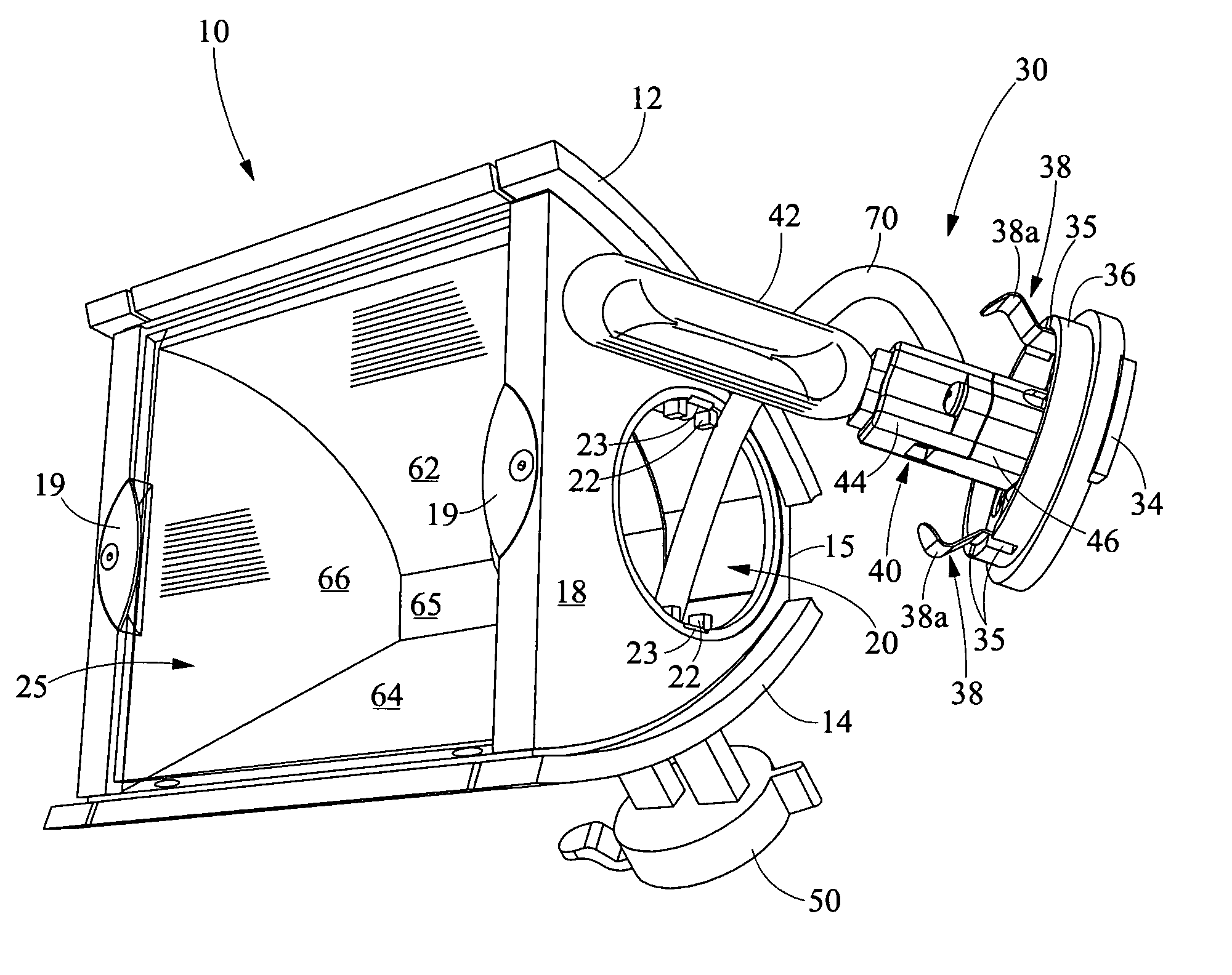 Side-entry lamping fixture