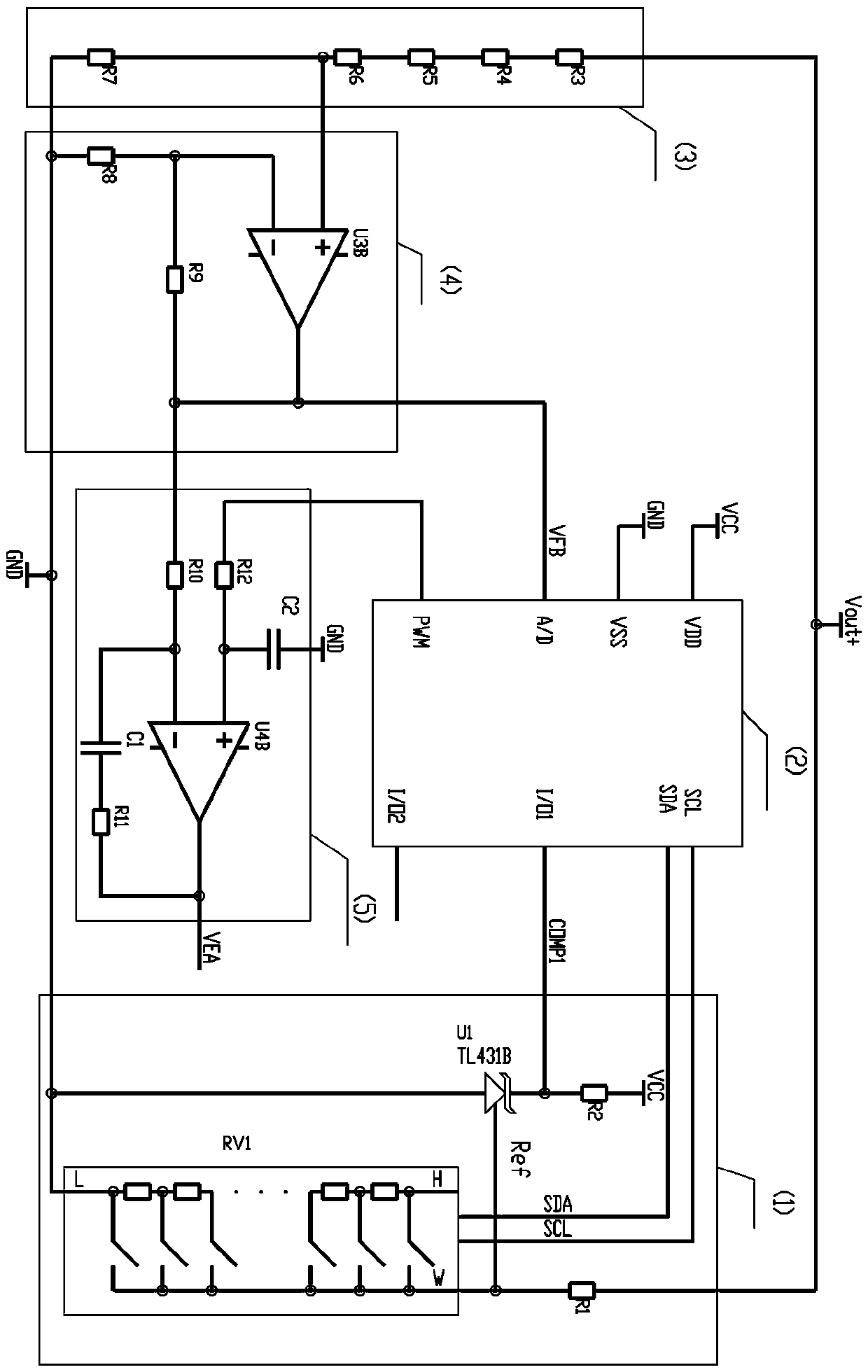 System and method for abnormal detection of output voltage feedback of battery charging device