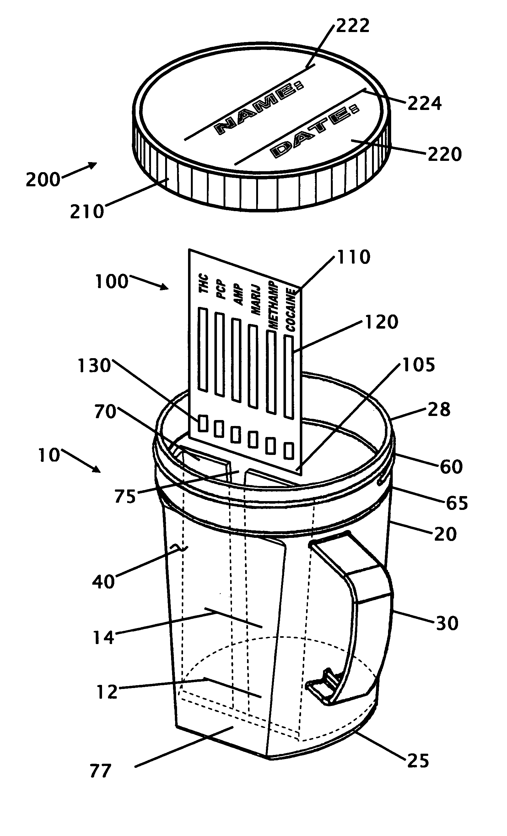 Urine collection and drug testing cup