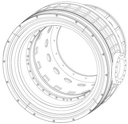 Vertical three-axis simulation rotary table with front yaw axis motor