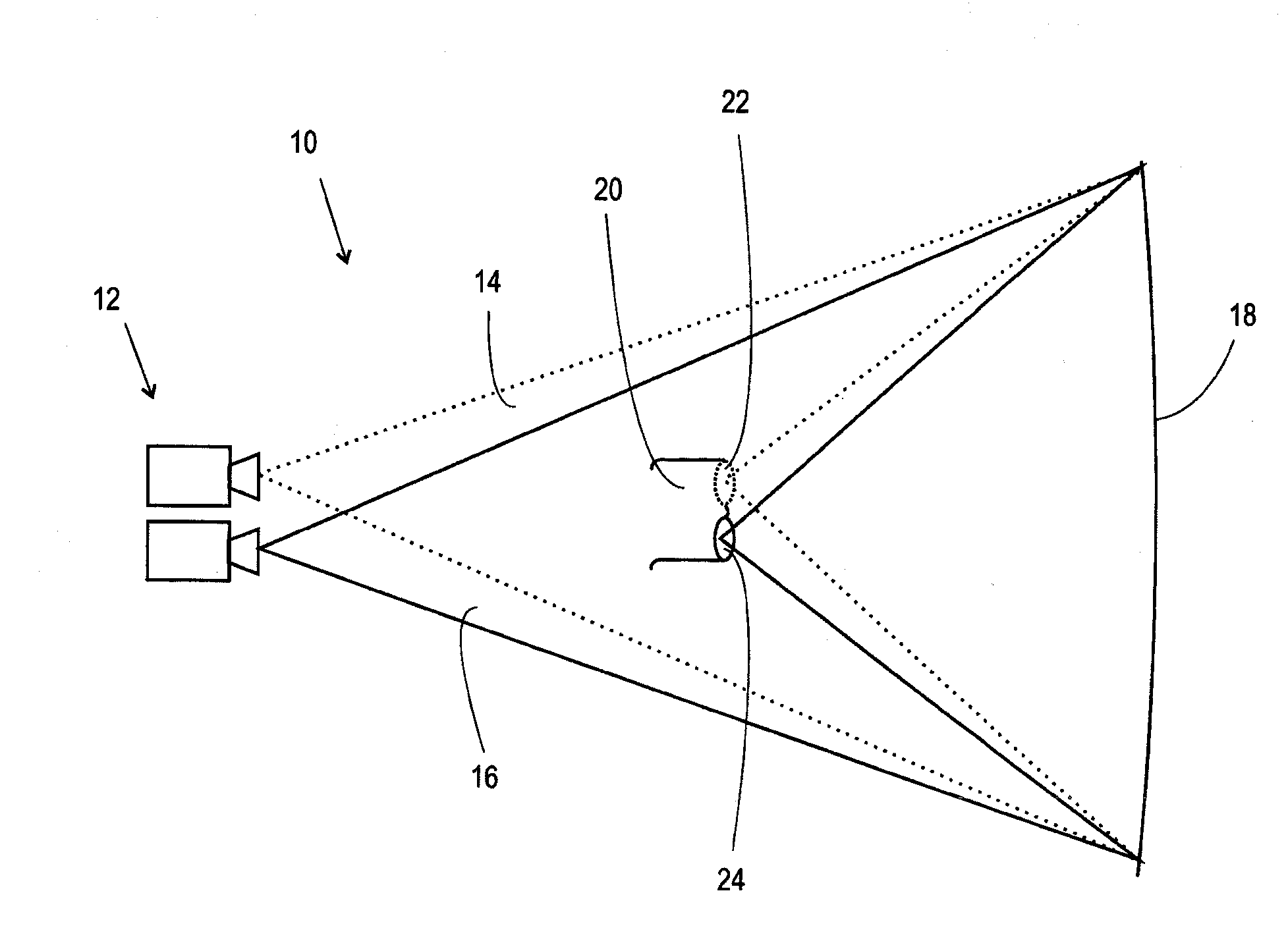 Viewing device, stereo projection system, and use of cyanine dyes in a supramolecular j-aggregate configuration