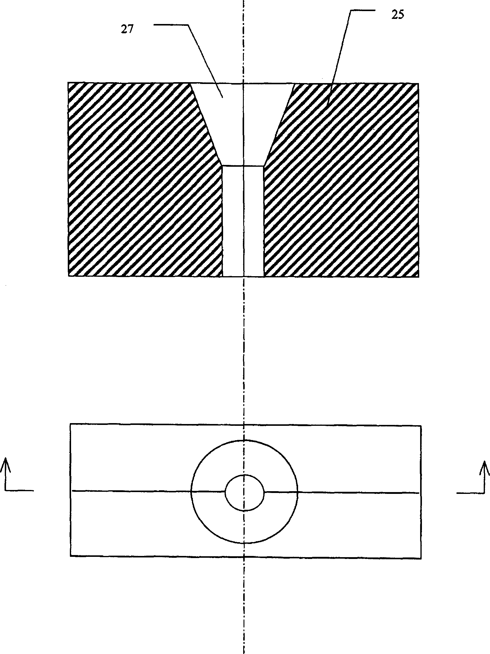 Plastic optical fibre connector and formation of optical fibre and in shape of reverse-taper lens