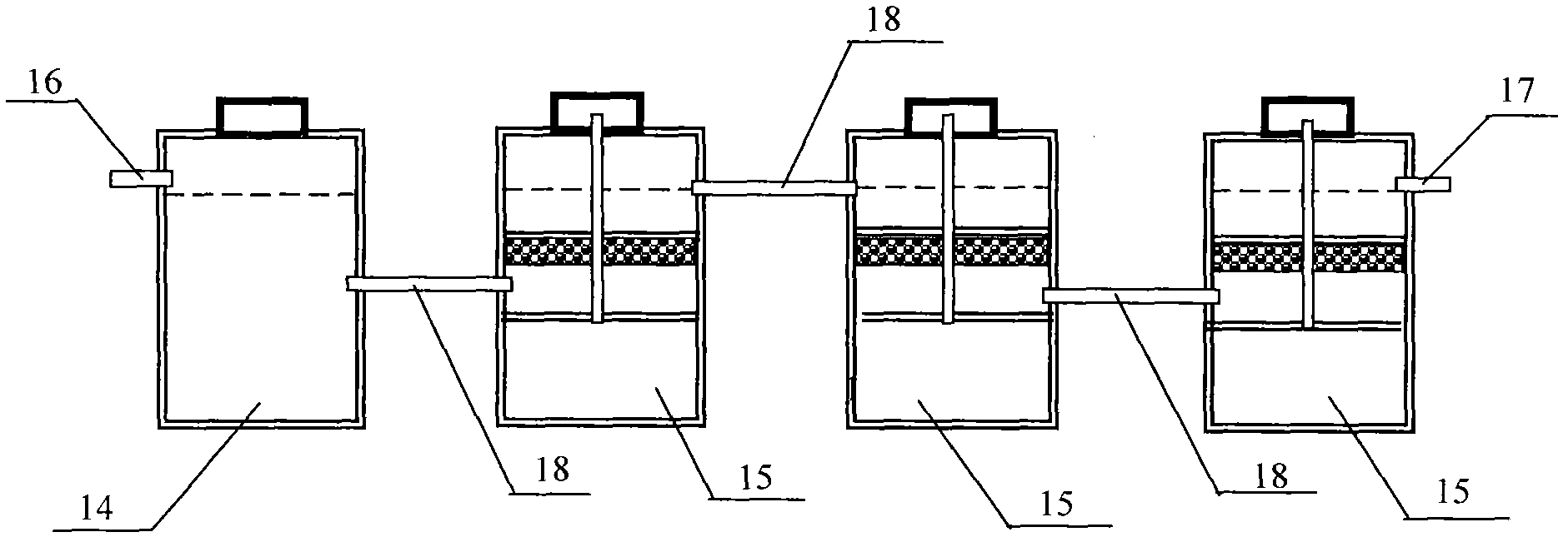 Vertical pipe type sludge-water separation treating device