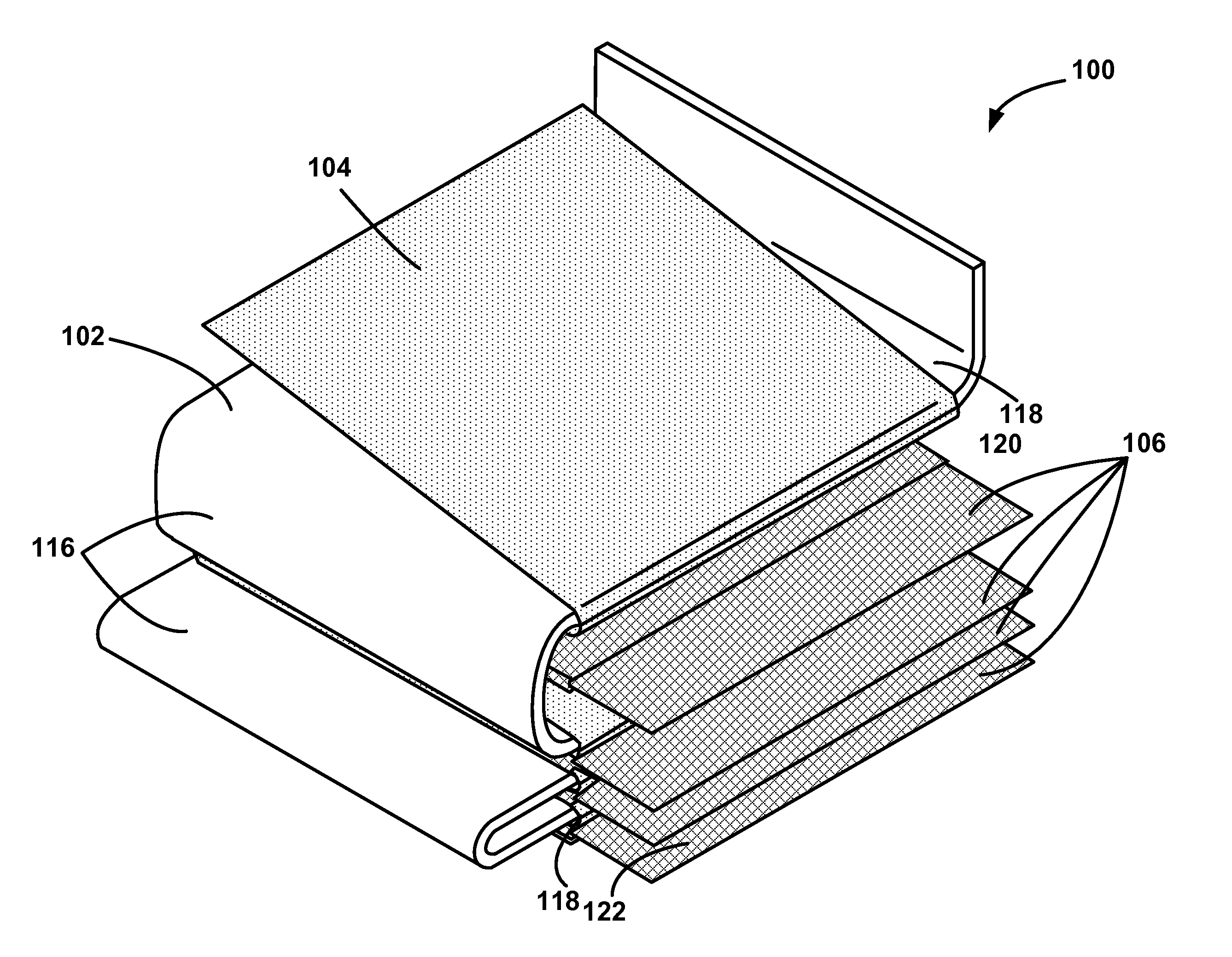 Electrochemical cell having a folded electrode and separator, battery including the same, and method of forming same