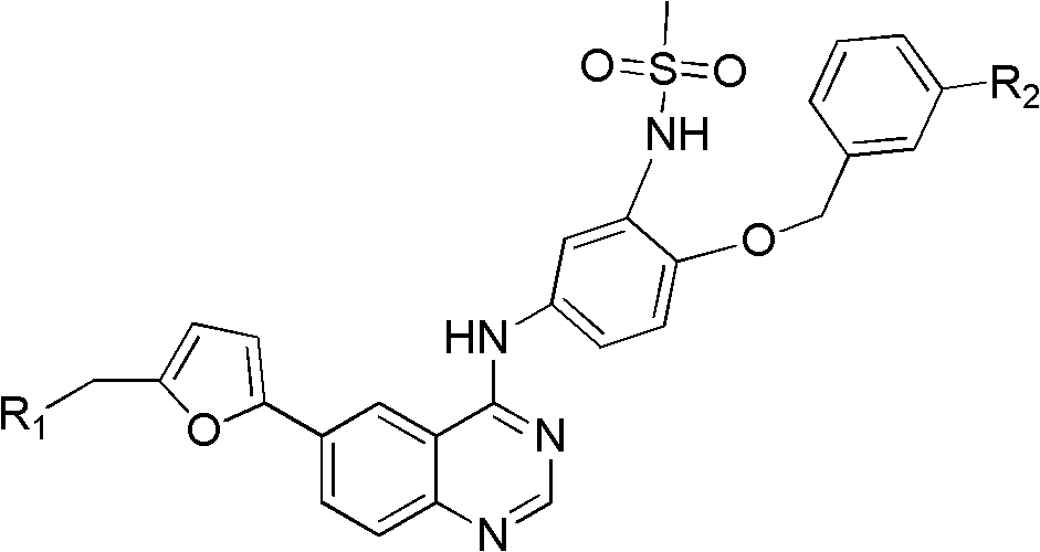 4-subsittution m sulfonylurea amide aniline-quinazoline derivate and preparation method and application thereof