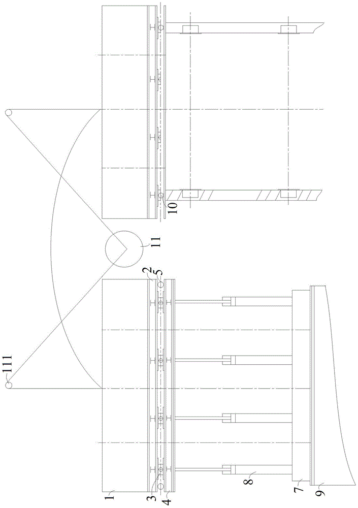 A mining trapezoidal multi-cylinder hydraulic lifting transportation system