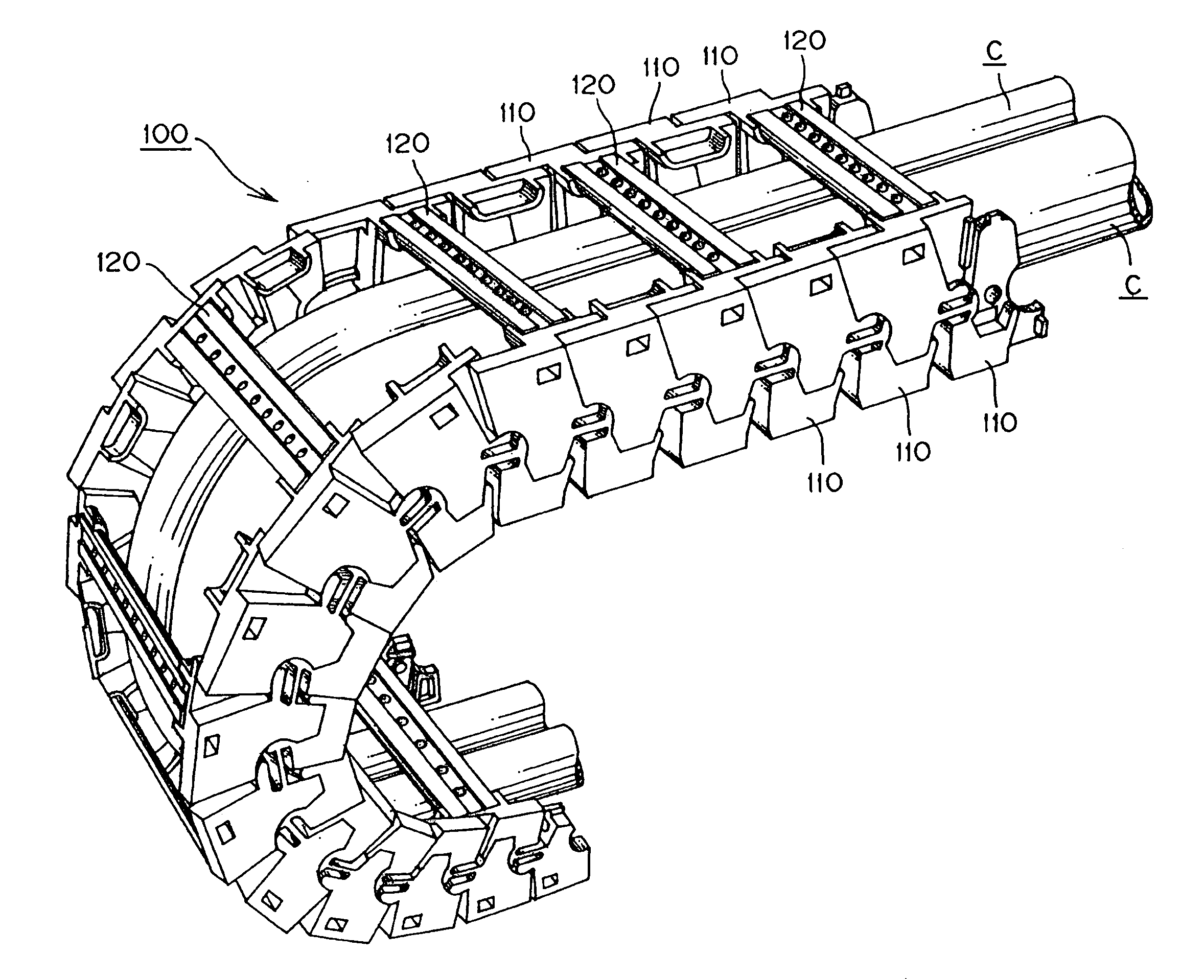 Cable protection and guide device