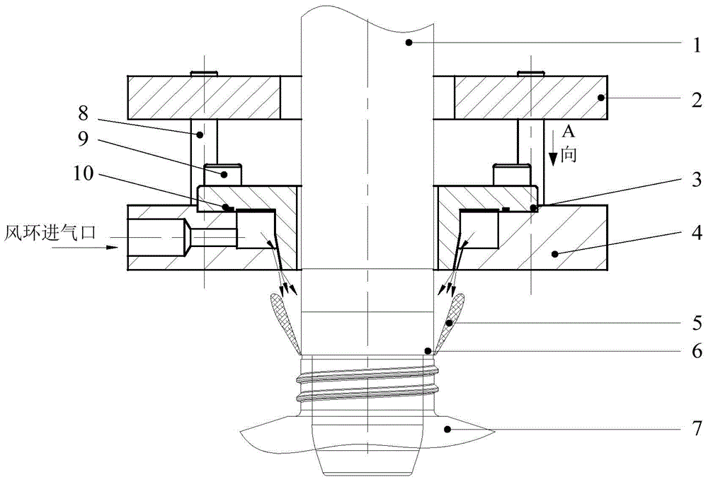 Wind-ring type bottle-parison-mouth cooling apparatus for bottle blowing machine