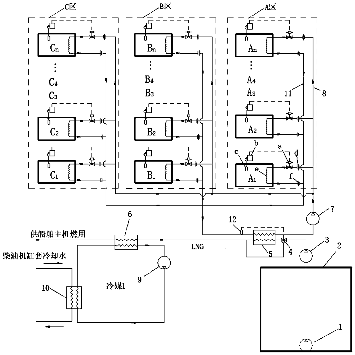 System and method for utilizing ship LNG cold energy by refrigerated container