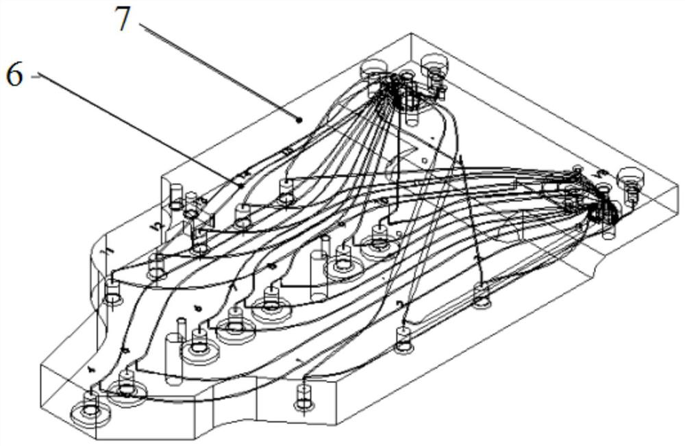 A low-pressure liquid circuit integrated block and its processing technology