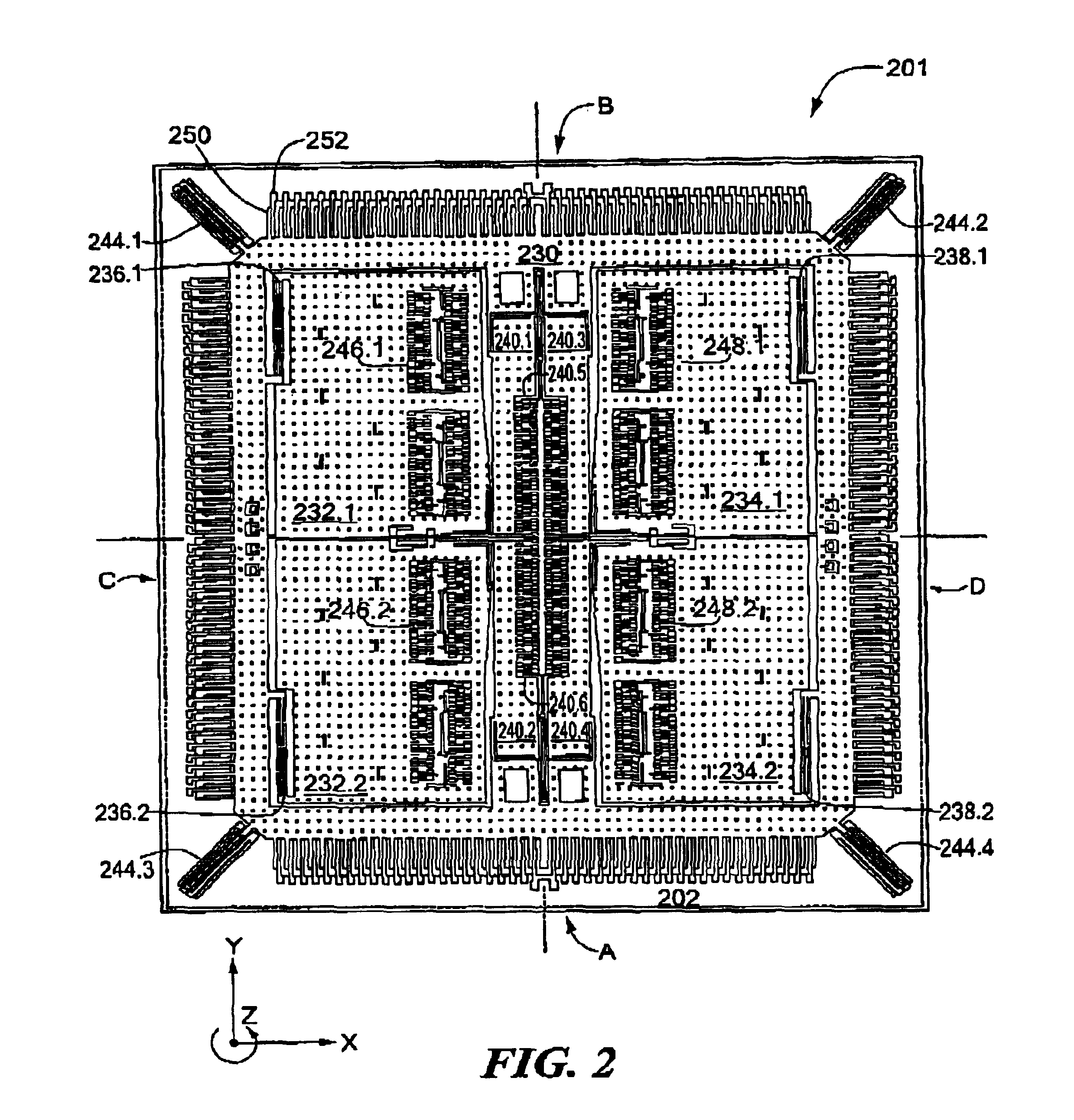 Micro-machined multi-sensor providing 2-axes of acceleration sensing and 1-axis of angular rate sensing