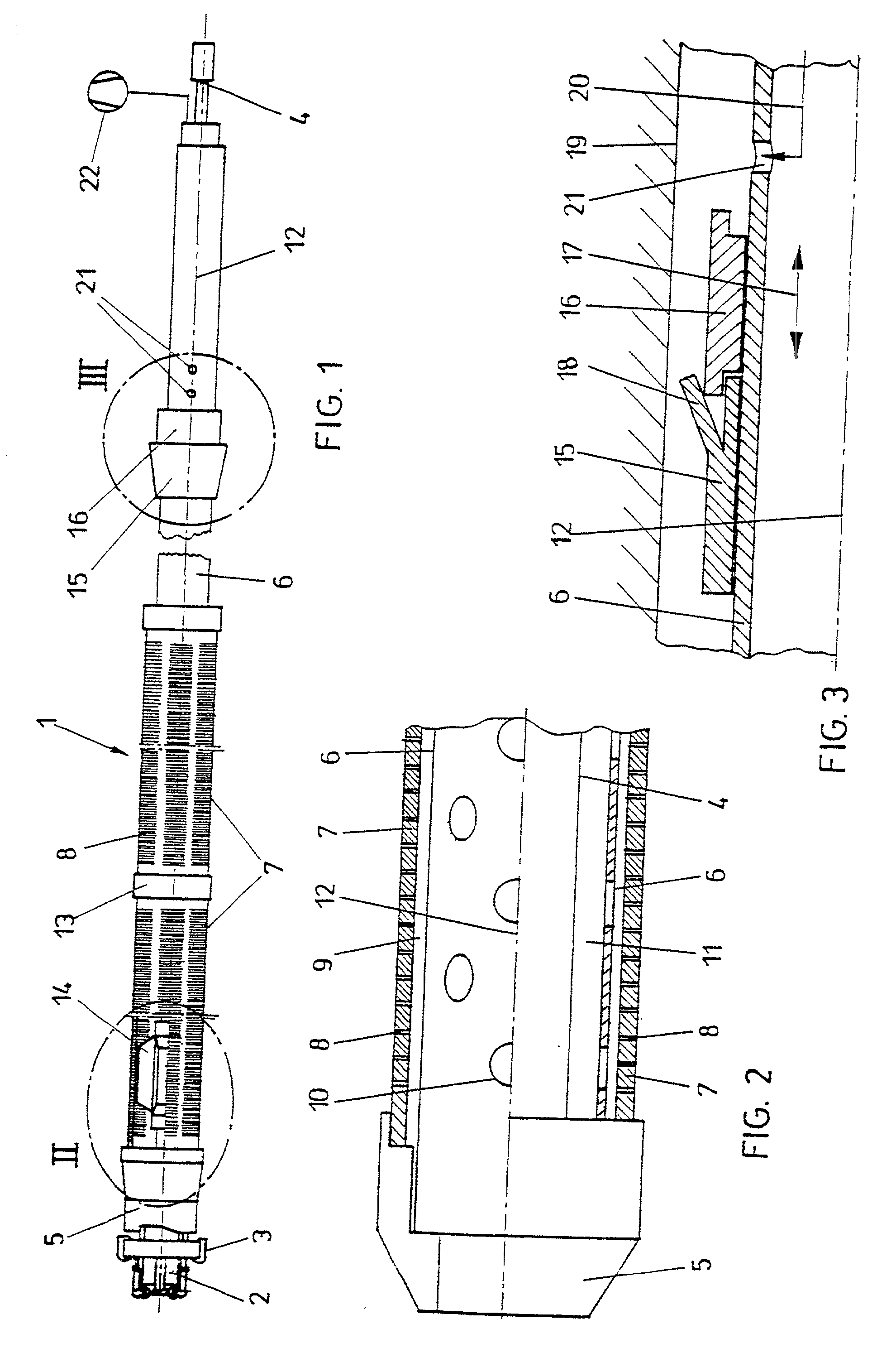 Device for drilling and draining holes in soil or rock