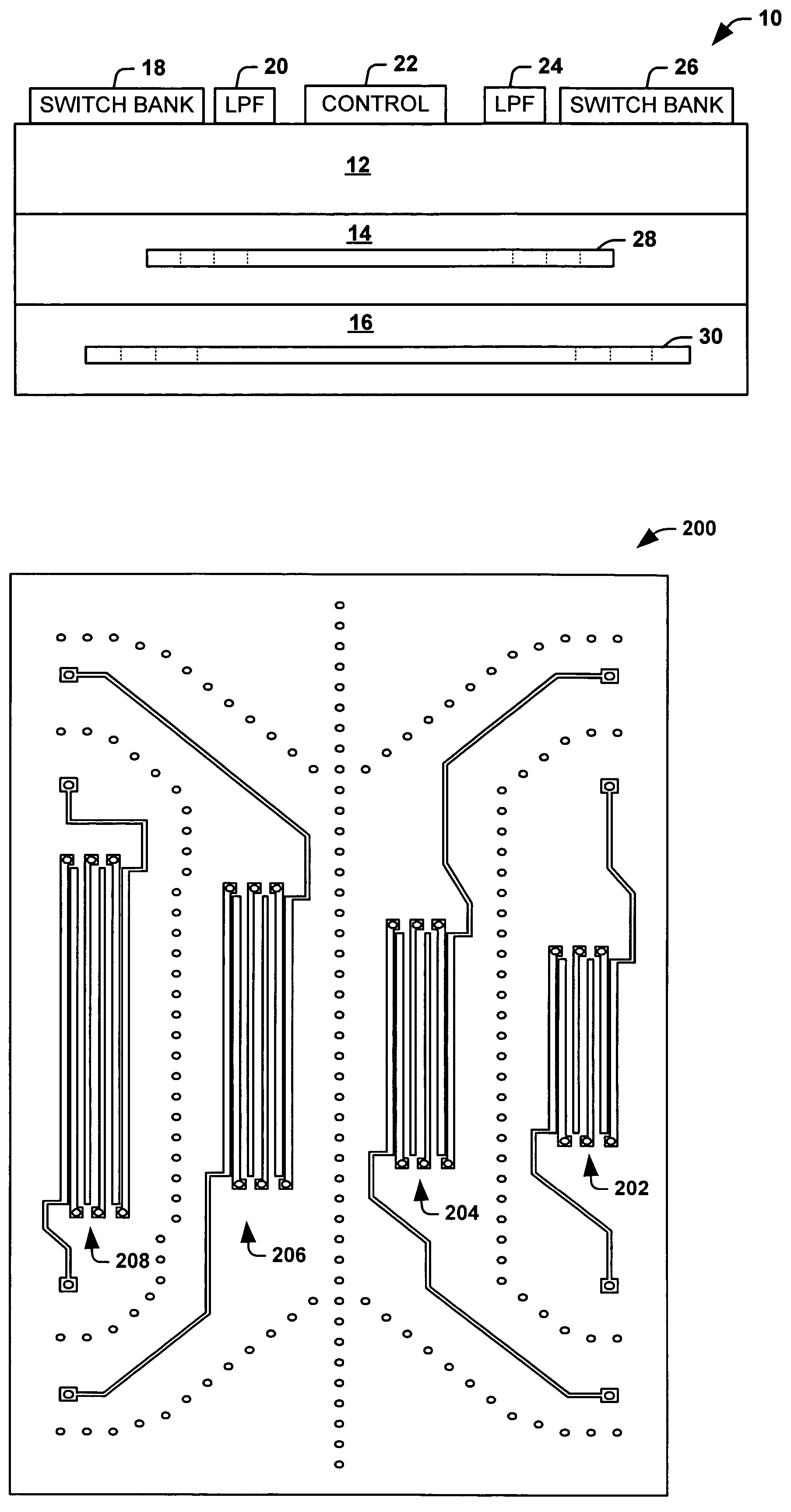 Switched filterbank and method of making the same