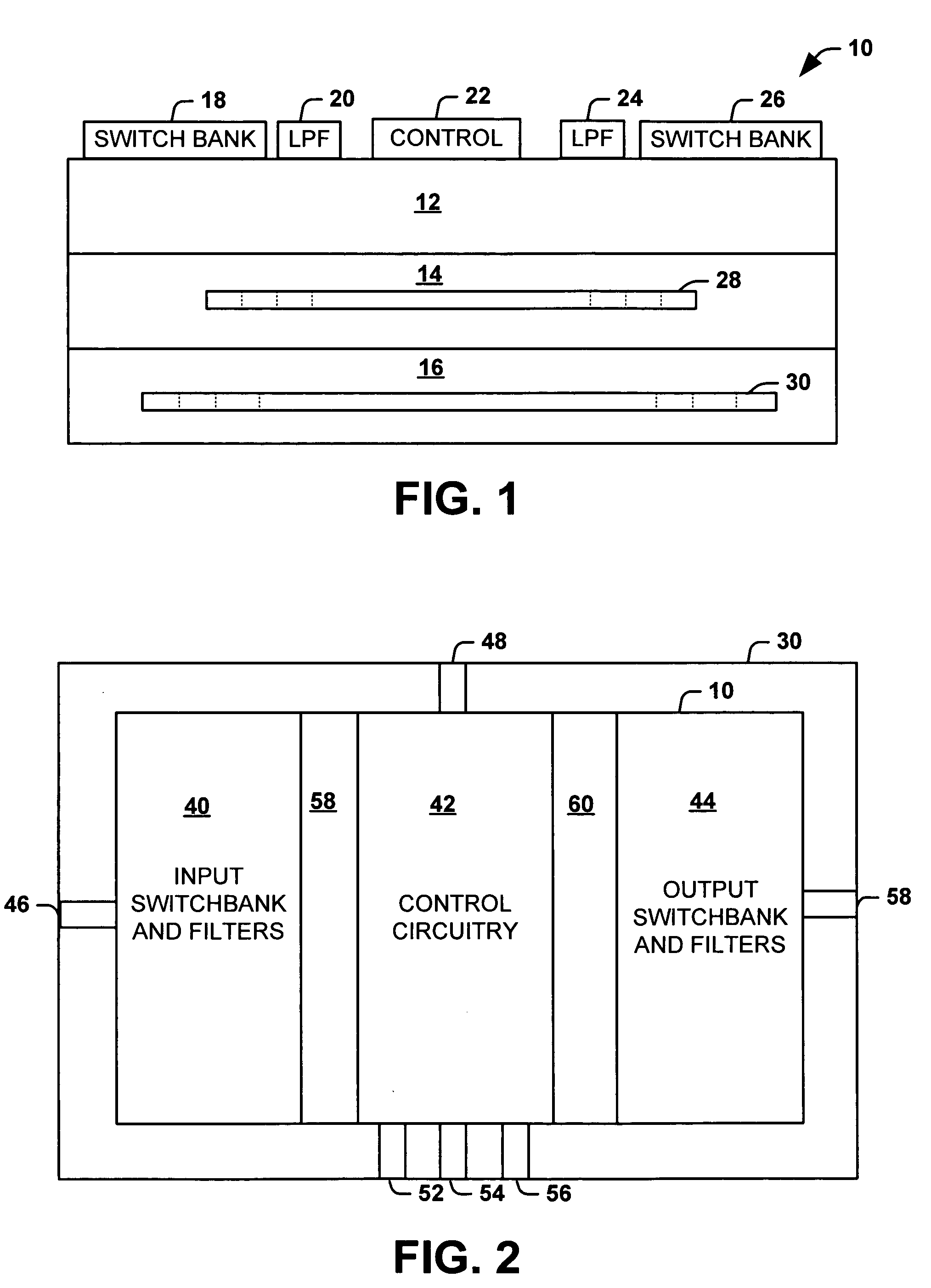 Switched filterbank and method of making the same