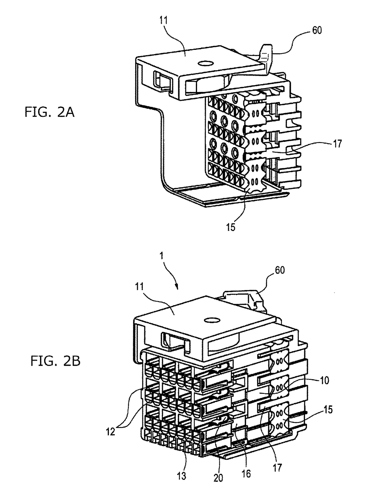 Connector fitted with shorting terminal