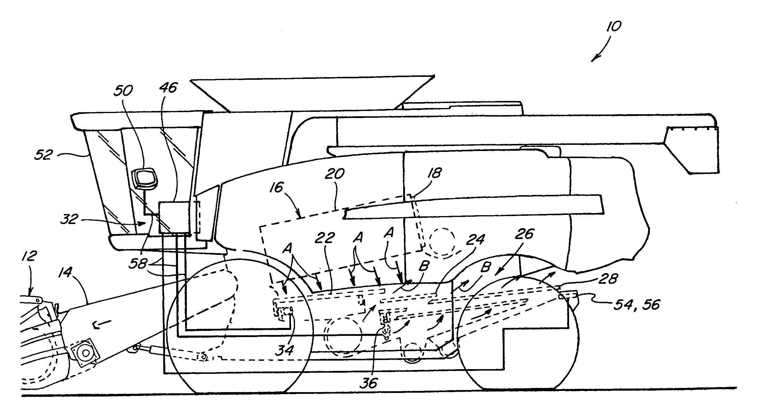 Distribution leveling for an agricultural combine