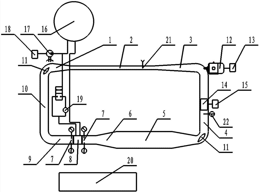 Intro-motor fluid and heat exchange coefficient testing device